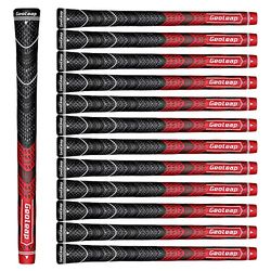 Geoleap ACE-C Golfgrips Set van 13 - Cord Rubber, Hybrid Golf Club Grips, Standaard/Mdisize, 10 Kleuren Optioneel. (Standaard, Rood)