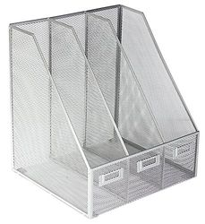 OSCO Wiremesh Triple Magazine Rack - Silver,280mm x 250mm x 300mm