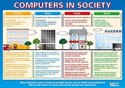 Datorer in Society | ICT-affischer | laminerat glansigt papper som mäter 850 mm x 594 mm (A1) | Datalagor för klassrummet | utbildningstabell av Daydream Education