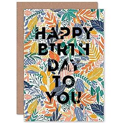 Wee Blue Coo Birthday Woven Floral Typography To You Greeting Card With Envelope Inside Premium Quality