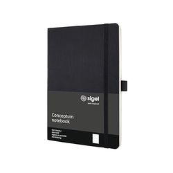SIGEL CO309 Cuaderno premium con lineatura dot, A5, tapa blanda, negro - Conceptum