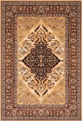 AGNELLA Tapis Isfahan Leyla - 100% Laine de Nouvelle Zélande Tapis, Motif Classique Ornement Vintage Retro, élégant, Tapis Persan, Salon, 160x240 cm Ambre