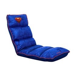 GXTrust 718SM Rayzee Chaise Gaming Pliable avec Licence Superman, Coussin De Sol Réglable pour Consoles, Supporte Jusqu'à 125 kg, Fauteuil Gamer pour Jeux Relax Enfant Lecture, Bleu
