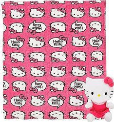 Northwest Character Hugger - Juego de Manta de Almohada y Tacto de Seda, poliéster, Orgullo Rosa Hello Kitty, 40 x 50 Pulgadas