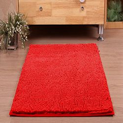 BriTools badmat, Chenille, rood, 50 x 80 x 0,6 cm