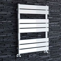 iBathUK | 800 x 600 White Flat Panel Heated Towel Rail Bathroom Radiator