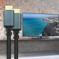 glowster HDMI-kabel 2.1 8K A/M-A/M, zwart, 10 m, hoge snelheid, ondersteunt 48 Gbit/s, ideaal voor het aansluiten van HD-apparaten en videostreaming.