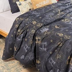 BELUM | Harry Potter Duvet Cover | Harry Potter Gold Model Duvet Cover | Duvet Cover with Buttons | 100% Cotton | Duvet Cover (150/160 Bed (240 x 240 cm)