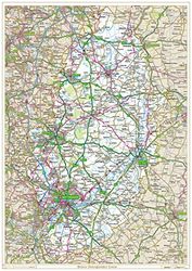 Historic Nottinghamshire County Map-Plastic Coated