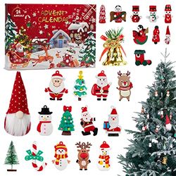 FunsLane Calendario de Adviento 2022 Adornos para el árbol de Navidad Juego de adornos de cuenta atrás, Adornos de Navidad de interior Calendario de Adviento para Navidad Regalo para niñas y niños
