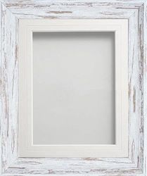 Frame Company Lynton Driftwood Photo Frame with White V-Groove Mount, 18x12 for 12x8 inch, fitted with perspex