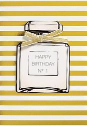 Verjaardagskaart Lifestyle - parfum, strik - 11,6 x 16,6 cm