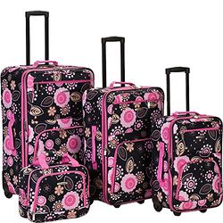 Rockland Impulse 4-Piece Softside Upright Luggage Set, Pucci, 4-Piece Set (14/19/24/28), Impulse 4-Piece Softside Upright Luggage Set