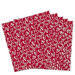 SPAAS 15 Napkins Packages of 20, Red Hearts