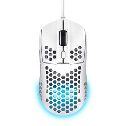 Trust Gaming GXT 928W Helox Souris Gaming Filaire Ultralégère 65g, DPI Réglable 200-6400 Capteur Optique, 6 Boutons Programmables, Éclairage RVB Souris Gamer USB PC Ordinateur Portable, Blanc