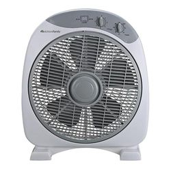 Melchioni Family Tafelventilator, boxventilator, met 3 snelheden, ventilator met 5 bladen, diameter 30 cm, timer 60 minuten, oscillatiefunctie, kleur grijs