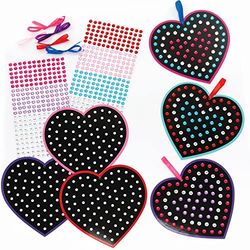 Baker Ross FC463 Lot de 5 peintures en forme de cœur à paillettes pour la Saint Valentin
