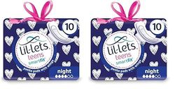Lil-lets Teens Night Pads, 2 Pack of 10 Petite Pads with Wings
