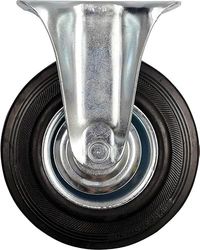 VOREL 87302 Roulette fixe 100 mm en Caoutchouc Noir