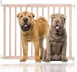 Bettacare Chunky Wooden Screw Fit Dog Gate, 63.5cm - 105.5cm, Natural, Wooden Dog Gate Gate, Screw Fit Pet Stair Gate, Puppy Gate, Stylish and Practical Safety Barrier