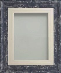 Frame Company Lynton Coal Photo Frame with Ivory V-Groove Mount, 7x5 for 6x4 inch, fitted with perspex