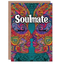 Artery8 Valentines Day Greeting Card Soulmate Lesbian Esoteric Psychedelic Art For Her Wife Partner