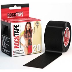 Rocktape Kinesiologisches Tape Athleten, extra klebrig + wasserabweisend, reduziert Schmerzen und Verletzungen, 5 cm x 5 m, ungeschnitten, H2O Schwarz,, 1 Stück (1er Pack)