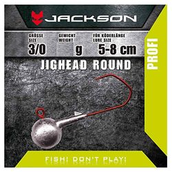 Jackson VMC jigghuvud – 5 stycken runda 3/0 för beteslängd 5–8 cm 10 g. Professionell jiggkrok med runt huvud för gummifisk fiske montering