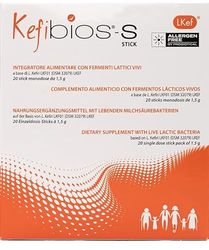 Kefibios-S, Integratore Alimentare con Fermenti Lattici Vivi, 20 Stick Monodose da 1,5 g