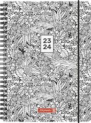 BRUNNEN Zenart weekly calendar 2023/2024, A5, black/white, 2 pages = 1 week