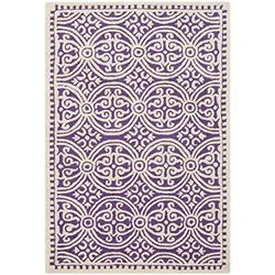 SAFAVIEH Tapis Traditionnel Pour Salon, Salle à manger, Chambre à coucher - Cambridge Collection, Tapis à poil court, Mauve et Ivoire, 91 X 152 cm