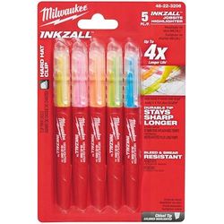 marcadores de sublinhado inkzall Cores, Red/Colored