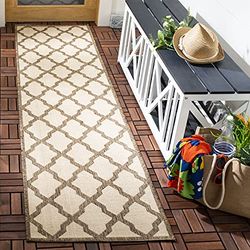 Safavieh Bondi – Tapis Polyvalent pour l’intérieur et l’extérieur, tissé en polypropylène, Crème/Beige, 62 X 240 cm