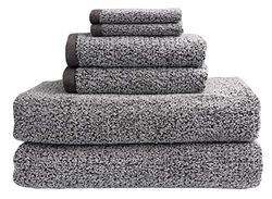 Everplush Diamond Jacquard Set di 6 Teli da Bagno, Cotone, Grigio, 6 PC Bath Sheet Set, 6 unità