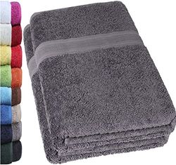 NatureMark Pack of 2 Bath Towels, 70 x 140 cm, 100% Cotton, Anthracite Gray