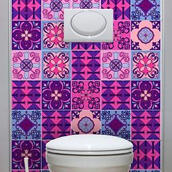 Stickers voor wandtegels Azulejos 15 x 15 cm Violet Byzantine