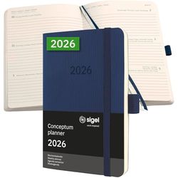 SIGEL C2633 Wochenkalender Conceptum 2026, ca. A6, dunkelblau: Agenda Conceptum, Classic, Softcover