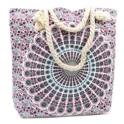 Rope Handle Mandala Bag - Electric Blue