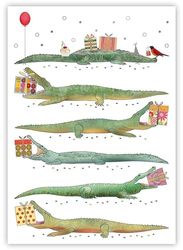 Crocodile & Presents Themed Postcard