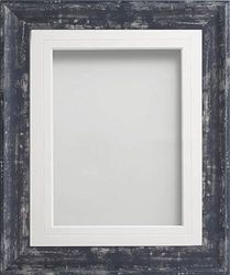 Frame Company Lynton Coal Photo Frame with White V-Groove Mount, 8x6 for 5x3 inch, fitted with perspex