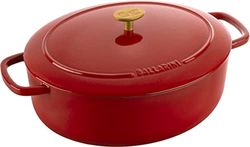 BALLARINI Bellamonte Cocotte, rustidera, olla de cocción hierro colado esmaltado, ovalada, 31 cm, 5,5 l, rojo