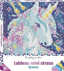 Tableau mini strass licorne - boîte avec accessoires: Avec 3 800 strass, 1 stylet à strass, 1 plateau, et 1 carré de cire