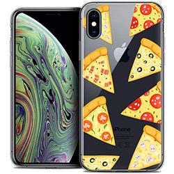 CASEINK fodral för Apple iPhone XS Max (6,5) fodral [Crystal Gel HD Foodie Design Pizza Collection - mjuk - ultratunn - tryckt i Frankrike]