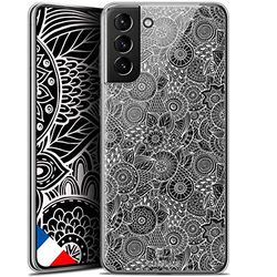 Caseink fodral för Samsung Galaxy S21 Plus (6.7) [Gel HD-mönster tryckt i Frankrike blommig spets kollektion vit design - mjuk - ultratunn]