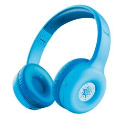 Trust Nouna Auriculares Inalambricos Bluetooth para Niñas 4-10 Años, Límite de Volumen (85dB), Cascos Plegables con Micrófono y Adhesivos, Batería de 15h, Headset para Switch, Tablet, Azul