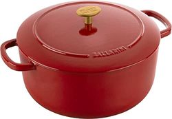 BALLARINI Bellamonte Cocotte, rustidera, olla de cocción hierro colado esmaltado, redonda, 26 cm, 5,5 l, rojo