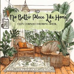 No Better Place Like Home, Cozy Corner Coloring Book for Adults: Romantic Boho Designs for Relaxation