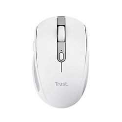 Trust Ozaa Silent Wireless Mouse Bluetooth + 2.4GHz, Compact Multidevice Mouse, 60% Recycled Plastics, Rechargeable Bluetooth Mouse for Laptop PC Computer Windows Android Mac - White