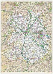 Mapa histórico del condado de Shropshire-Recubierto de plástico