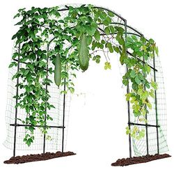 Extra Tall Garden Arch Trellis for Climbing Plants Outdoor, 87" H Walkway Trellis, Metal Archway Arbor Tunnel Large Trellis for Vegetables Plant Cucumber Trellis for Garden Raised Bed, Black